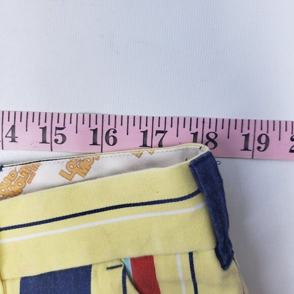 Loudmouth Golf Shorts Men’s Size US 38 Striped Bermuda Golf Blue Yellow … - Picture 8 of 15